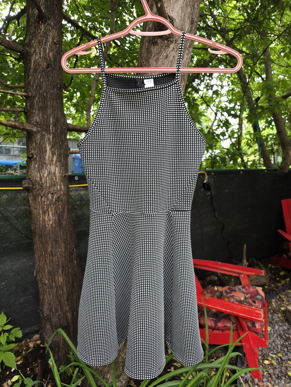 Black and White Mini Fit-and-Flare Dress